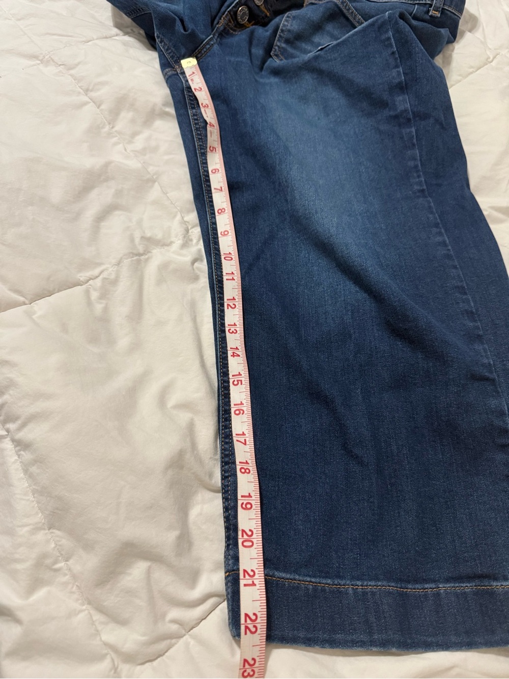 torrid Dark Blue Cropped High-Rise Button-Front Jeans - Picture 4 of 9